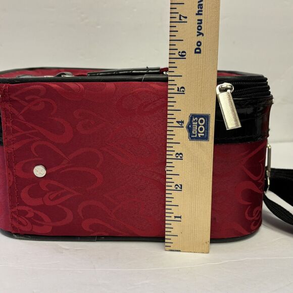 Red Heart Makeup Bag Women’s Toiletries Travel Case - Picture 10 of 11